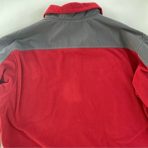 North Face Men's Red Gray Quarter Zip TKA100 Fleece Pullover Size Small - Picture 5 of 7